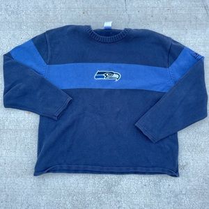 Vintage Y2K NFL Seattle Seahawks Reebok Team Apparel Cotton Sweater Size XL
